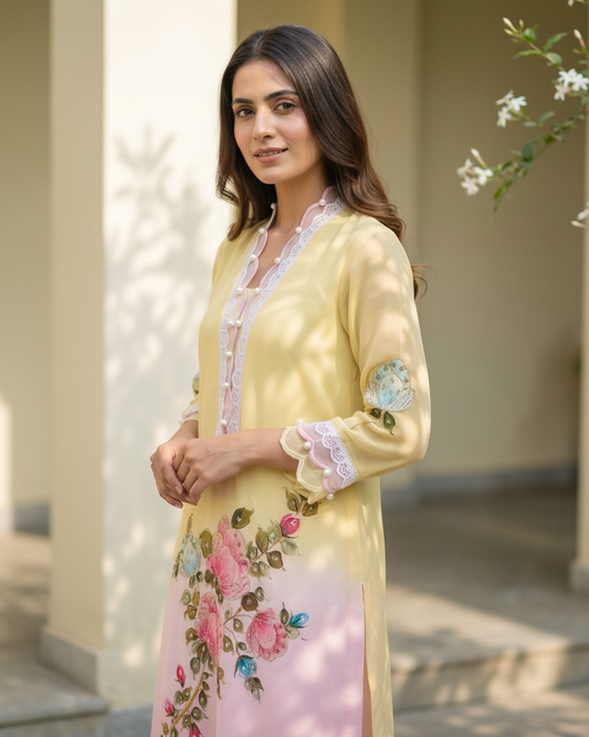 Handpainted Bloom Garden coord set