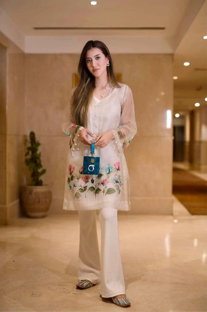 Ivory Handpainted Garden Coord Set