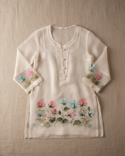 Ivory Handpainted Garden Coord Set