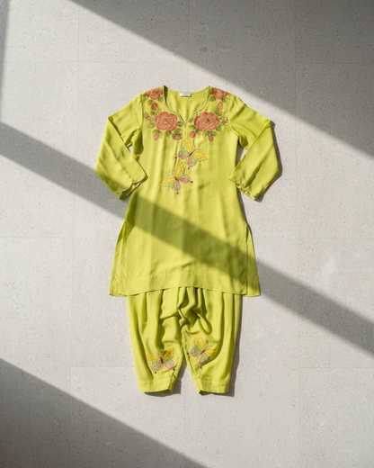 Handpainted Lime Blossom Co-ords Set