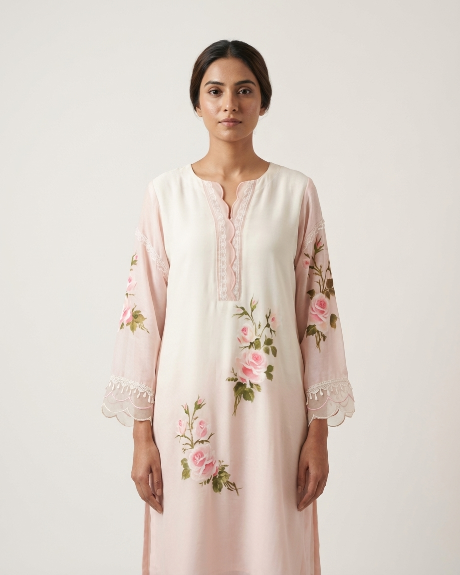 Blush Rose Handpainted Tunic