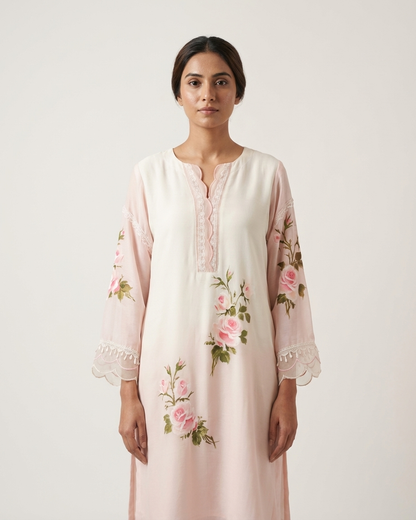 Blush Rose Handpainted Tunic