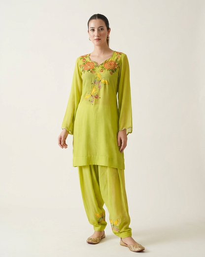 Handpainted Lime Blossom Co-ords Set