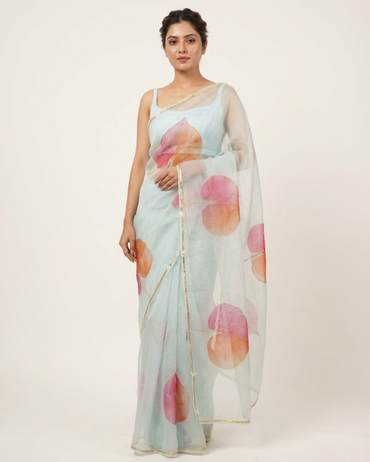 Handpainted Petal Whisper Organza Saree