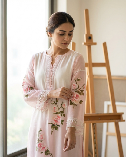 Blush Rose Handpainted Tunic