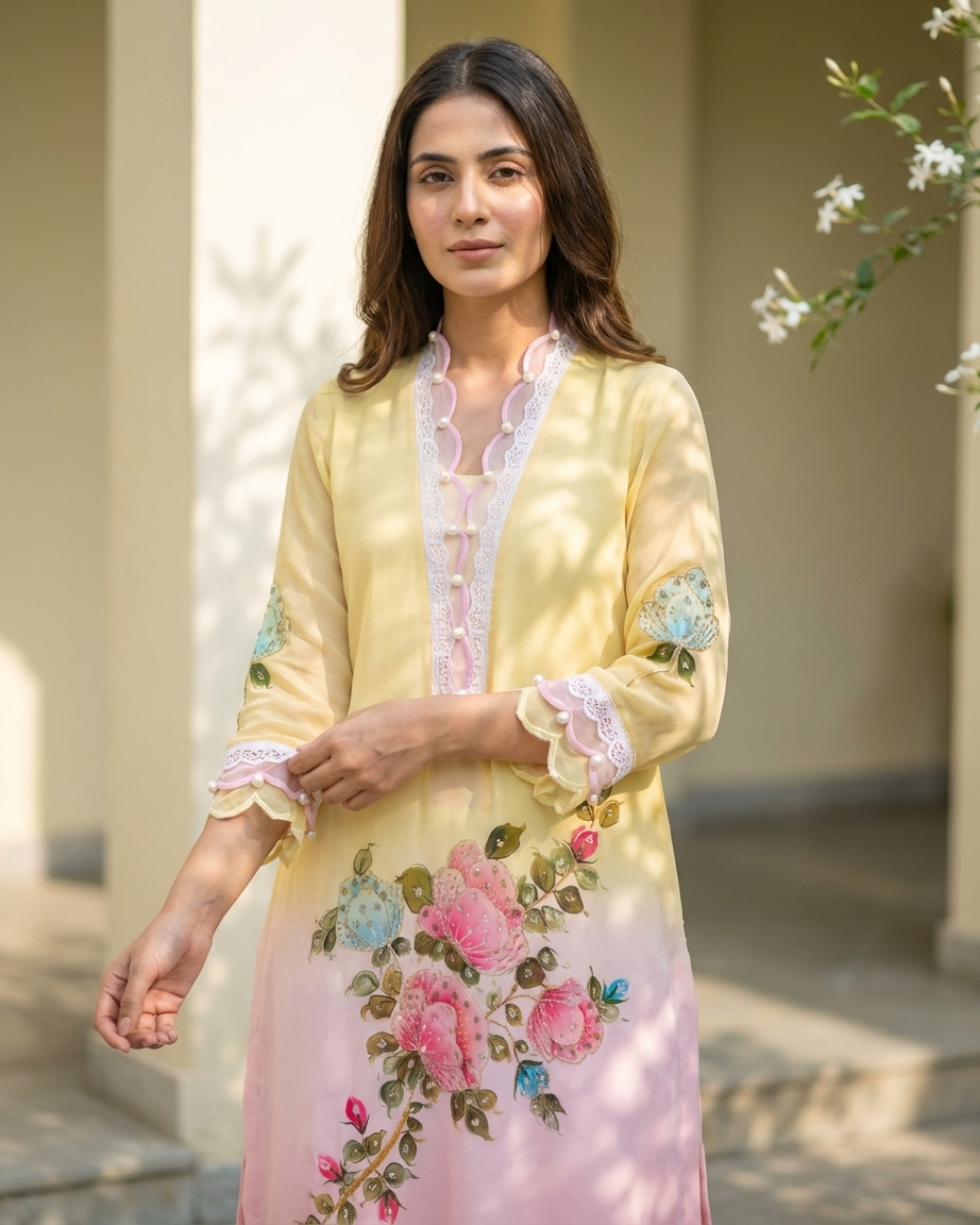 Handpainted Bloom Garden coord set