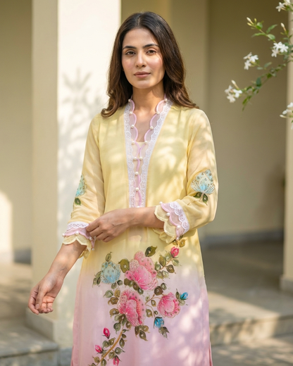 Handpainted Bloom Garden coord set