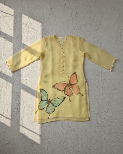Butterfly Garden Handpainted Tunic