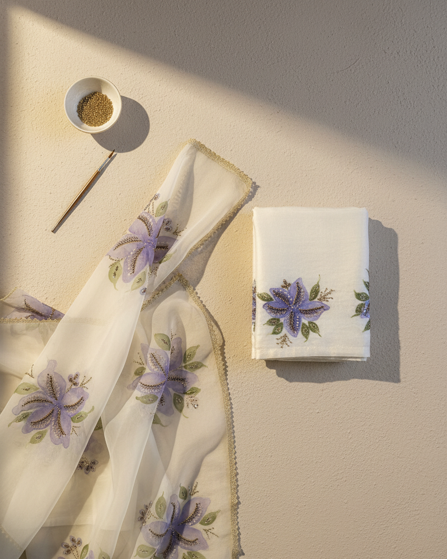 Ivory Lily Handpainted Suit