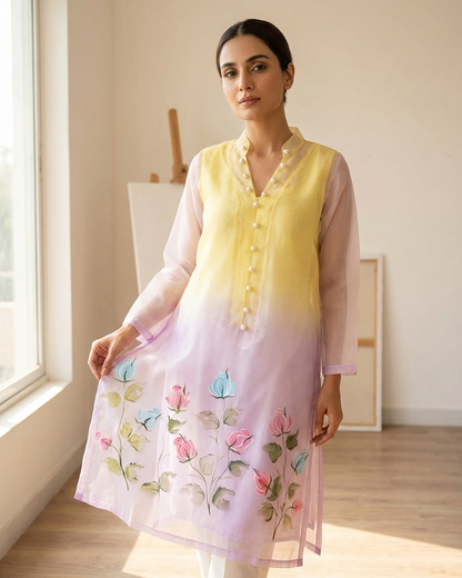 Pastel Bloom Handpainted Tunic