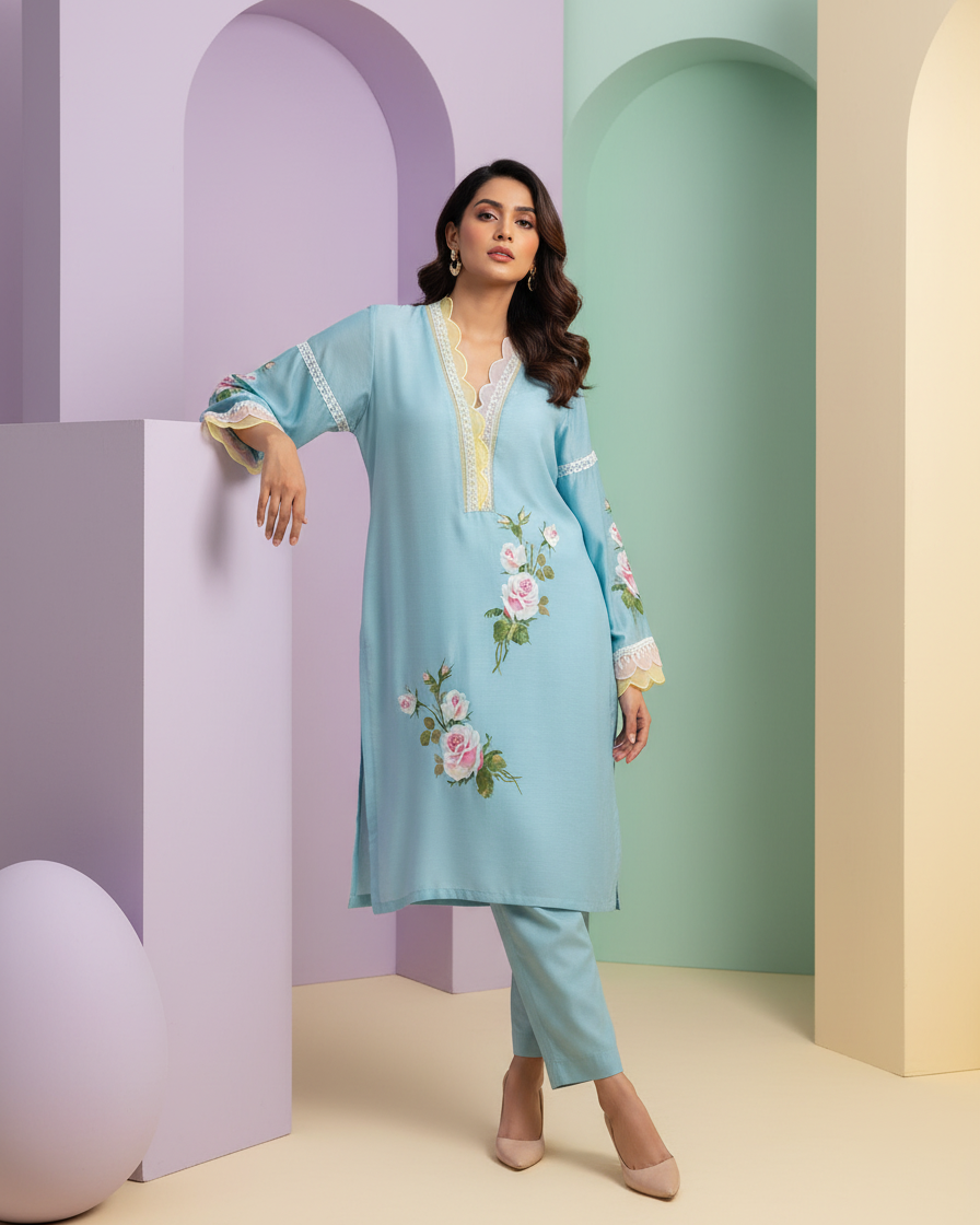 Handpainted Rose Garden Tunic