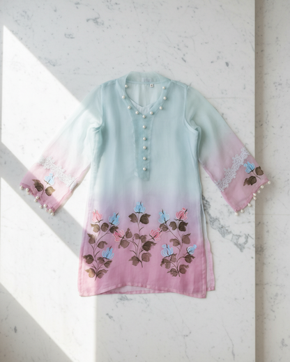 Lavender Bloom Handpainted Tunic