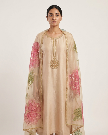 Champagne Bloom Handpainted Suit