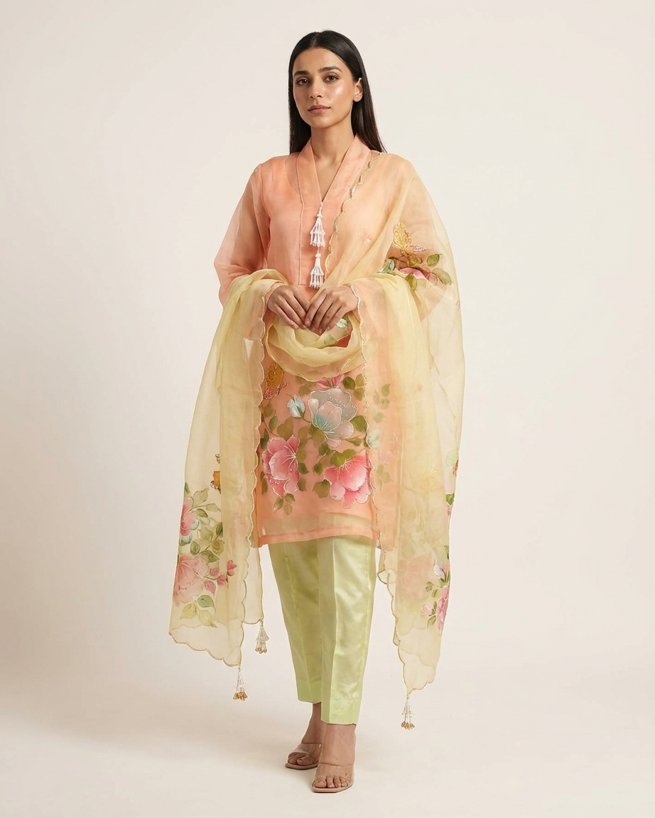 Sunset Garden Handpainted Suit