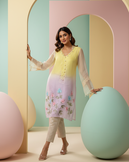 Pastel Bloom Handpainted Tunic