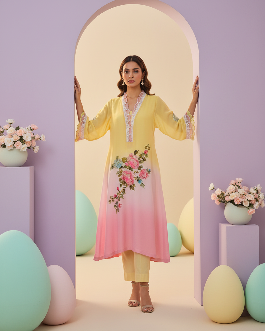 Handpainted Bloom Garden coord set