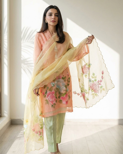 Sunset Garden Handpainted Suit