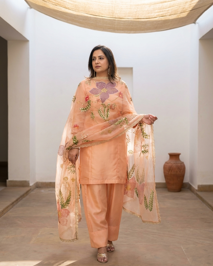 Peach Garden Handpainted Suit
