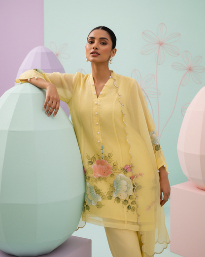Sunlit Bloom Handpainted Suit