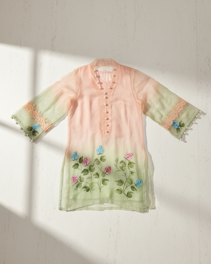 Peach Garden Handpainted Tunic