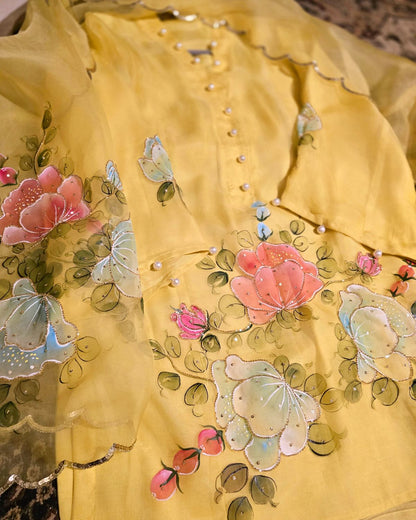 Sunlit Bloom Handpainted Suit