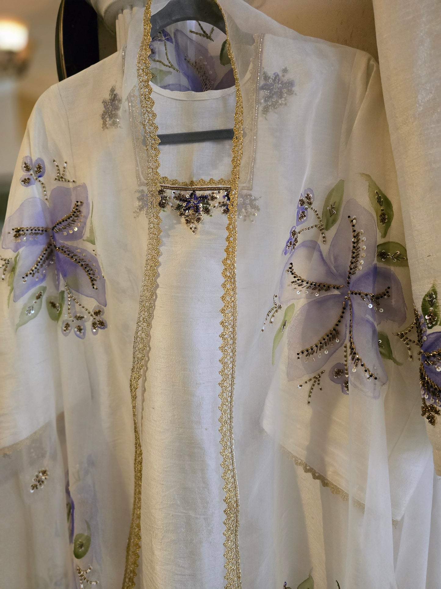 Ivory Lily Handpainted Suit