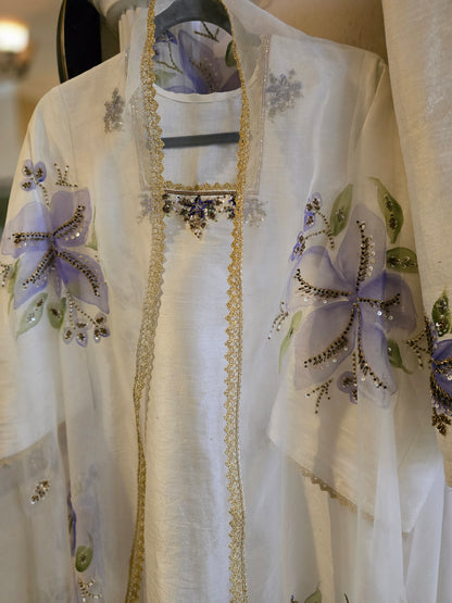 Ivory Lily Handpainted Suit