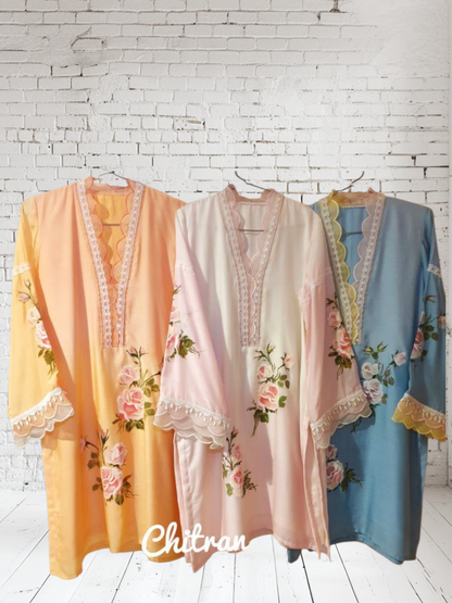 Peach Rose Handpainted Tunic