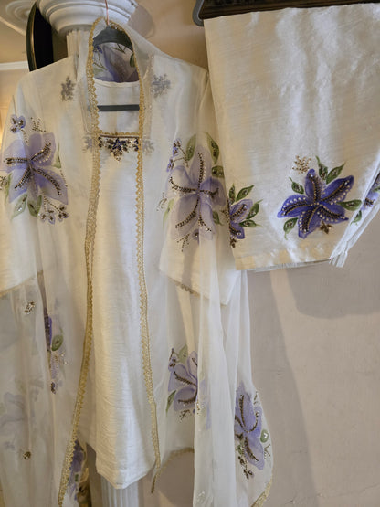 Ivory Lily Handpainted Suit