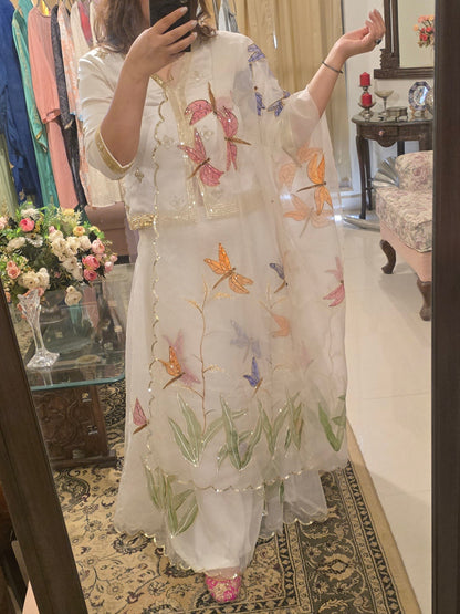 Handpainted Butterfly Garden Anarkali Set